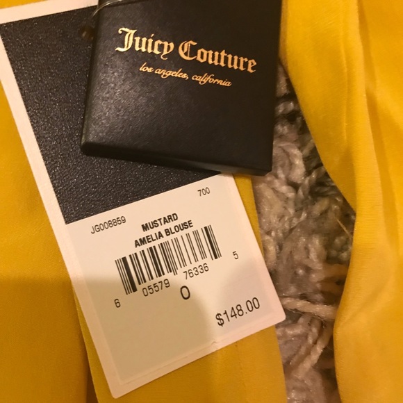 Juicy Couture Amelia Blouse in mustard size 0 - Picture 5 of 5